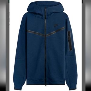 Nike Tech Fleece Hoodie Full Zip Men's Size XL- Midnight Navy/Black